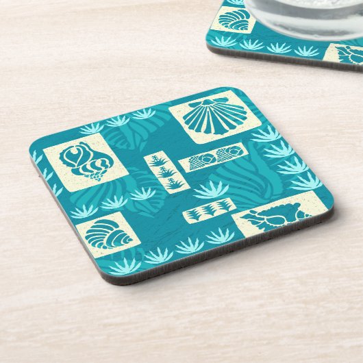 Kua Bay Hawaiianische Muscheln Getränkeuntersetzer (Linke Seite)