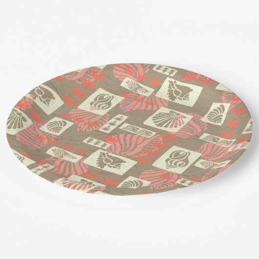 Kua Bay Hawaiianische Muscheln Pappteller (Schrägansicht)