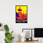 Kuala Lumpur Bahnhof Pop Art Poster (Heimbüro)