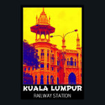 Kuala Lumpur Bahnhof Pop Art Poster<br><div class="desc">Der alte Bahnhof Kuala Lumpur ist eine der bekanntesten historischen Sehenswürdigkeiten Malaysias. Es wurde 1910 im englisch-mogulschen Architekturstil erbaut und von AB Hubback entworfen. Auf meiner Website finden Sie Details: http://www.malaysia-traveler.com/kl-railway-station.html Mein Poster enthält sowohl Pop-Kunst als auch Vintage-Reiseplakate und verleiht so einen einzigartigen Look.</div>