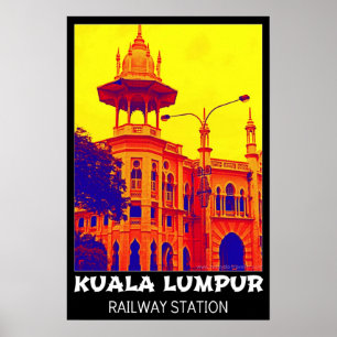 Kuala Lumpur Bahnhof Pop Art Poster