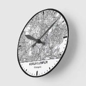 Kuala Lumpur Clock City Line Art Runde Wanduhr (Winkel)