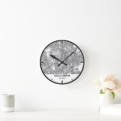 Kuala Lumpur Clock City Line Art Runde Wanduhr (Zuhause)