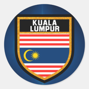 Kuala Lumpur Flag Runder Aufkleber