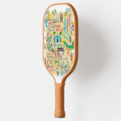 Kuala Lumpur Gelbe illustre Reisekarte Pickleball Schläger (Links)