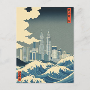 Kuala Lumpur Große Welle Malaysia Skyline Postkarte