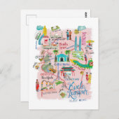 Kuala Lumpur - Illustrative Reisekarte Postkarte (Vorne/Hinten)