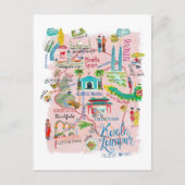 Kuala Lumpur - Illustrative Reisekarte Postkarte (Vorderseite)