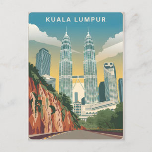 Kuala Lumpur im Vintage-Stil Postkarte