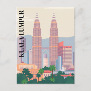 Kuala Lumpur Malaysia Art Deco Türme Stadtansicht Postkarte
