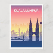 Kuala Lumpur Malaysia Art Travel Illustration Postkarte (Vorderseite)