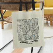Kuala Lumpur, Malaysia, City Map Tote Bag Tragetasche