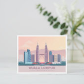Kuala Lumpur Malaysia Pastel Travel Postkarte (Stehend Vorderseite)