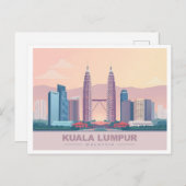 Kuala Lumpur Malaysia Pastel Travel Postkarte (Vorne/Hinten)