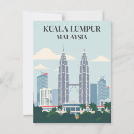 Kuala Lumpur Malaysia Petronas Towers Skyline Postkarte