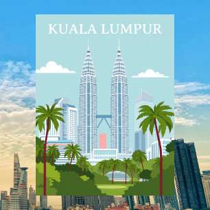 Kuala Lumpur Malaysia Petronas Türme Modern Postkarte