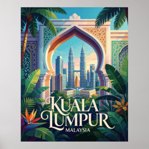 Kuala Lumpur Malaysia Petronas Türme Reise Poster