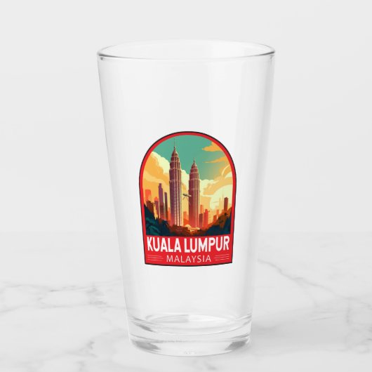 Kuala Lumpur Malaysia Reisen Vintag Glas (Vorderseite)