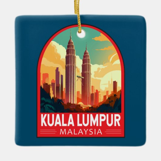 Kuala Lumpur Malaysia Reisen Vintag Keramikornament (Vorderseite)