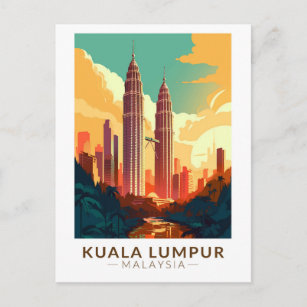 Kuala Lumpur Malaysia Reisen Vintag Postkarte