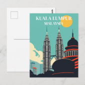 Kuala Lumpur Malaysia Retro City Postkarte (Vorne/Hinten)