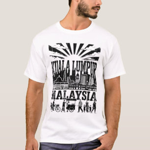 Kuala Lumpur Malaysia Skyline und Kultur Illustrat T-Shirt