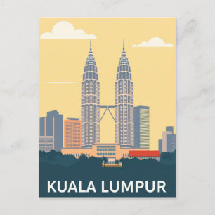 Kuala Lumpur Malaysia Vintage Petronas-Türme Postkarte