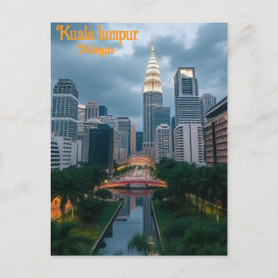 Kuala lumpur malaysia Vintage Reise Postkarte