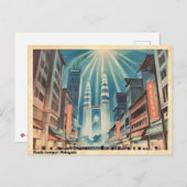 Kuala Lumpur Malaysia Vintage Travel Postkarte (Vorne/Hinten)