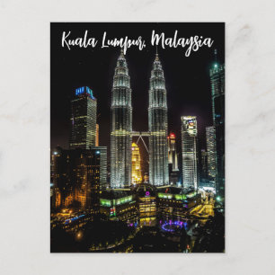 Kuala Lumpur Nachthimmel Postkarte
