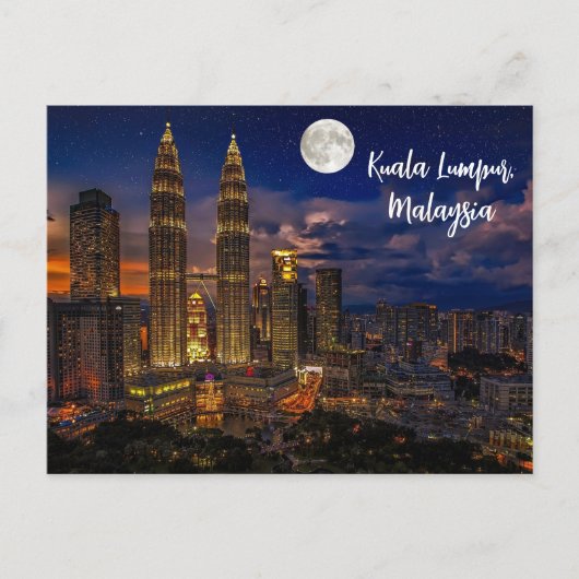 Kuala Lumpur Nachthimmel Postkarte (Vorderseite)