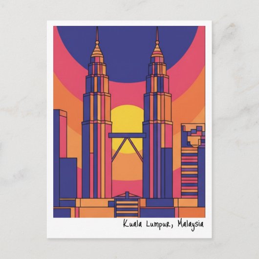 Kuala Lumpur Petronas Twin Towers  Postkarte (Vorderseite)