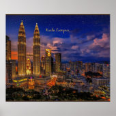 Kuala Lumpur Skyline in der Nacht Poster (Vorne)