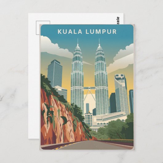 Kuala Lumpur Vintag Postkarte (Vorne/Hinten)
