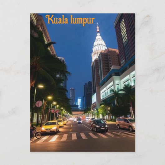Kuala Lumpur Vintage Reise Postkarte (Vorderseite)