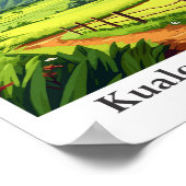 Kualoa Ranch Hawaii Travel Potrait Illustration Poster (Ecke)