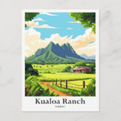 Kualoa Ranch Hawaii Travel Potrait Illustration Postkarte (Vorderseite)