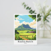 Kualoa Ranch Hawaii Travel Potrait Illustration Postkarte (Stehend Vorderseite)