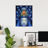 Kuan Yin Buddha Meditation Kunstposter Printwerbun Poster (Heimbüro)
