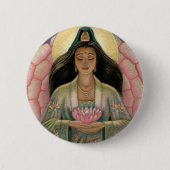 Kuan Yin Göttin des Mitleids Button (Vorderseite)
