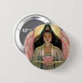 Kuan Yin Göttin des Mitleids Button (Vorne & Hinten)