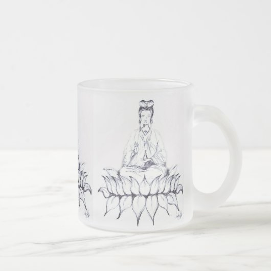 Kuan Yin mattierte GlasTasse Mattglastasse (Rechts)