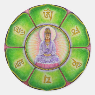 Kuan Yin "Om Mani Padme Hum" Aufkleber