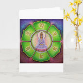 Kuan Yin "OM Mani Padme Summen-" Gruß-Karte Karte (Gelbe Blume)