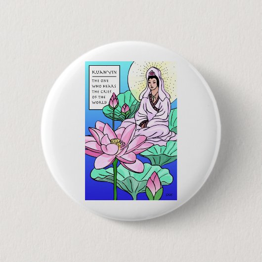 Kuan Yin, Quan Yin, höre deine Brüste Button (Vorderseite)