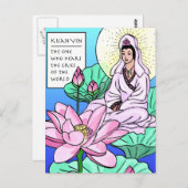 Kuan Yin, Quan Yin, höre deine Brüste Postkarte (Vorne/Hinten)