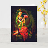 Kuan Yin und die Pfau-Feder Karte (Gelbe Blume)