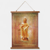 Kuan Yin Wood Topped Wall Tapestry Wandteppich Mit Holzrahmen (Vorderseite)
