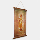 Kuan Yin Wood Topped Wall Tapestry Wandteppich Mit Holzrahmen (Gewinkelt)