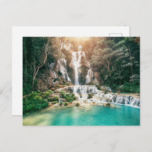 Kuang Si Falls| Luang Prabang Postkarte (Vorne/Hinten)